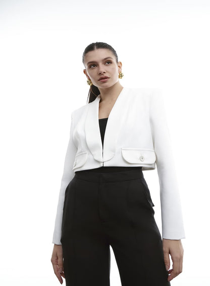 Casaco Curto Smoking Off White Tufi Duek -SALE