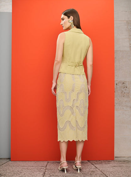 Colete Alfaiataria Cut Out Bege Tufi Duek -SALE