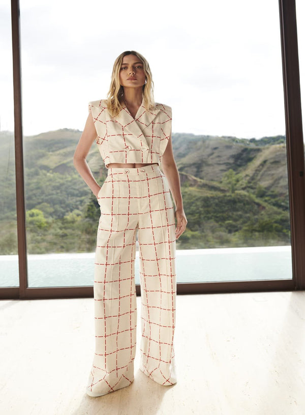 Colete Estampa Grid Estampado Tufi Duek -SALE