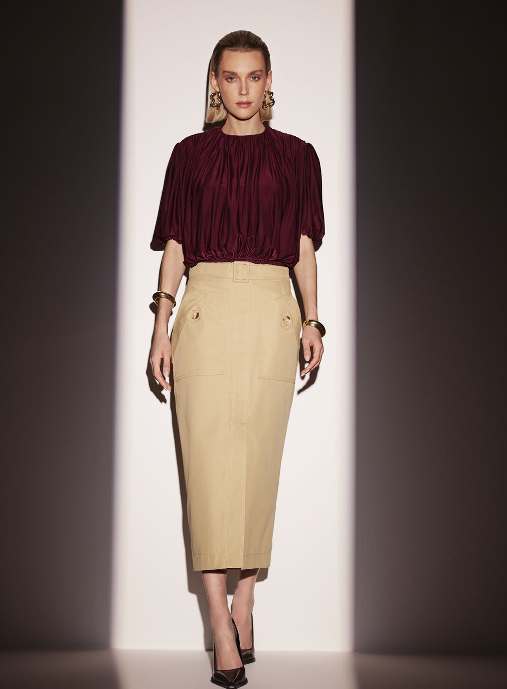 Blusa Balone Satine Bordô Tufi Duek -SALE