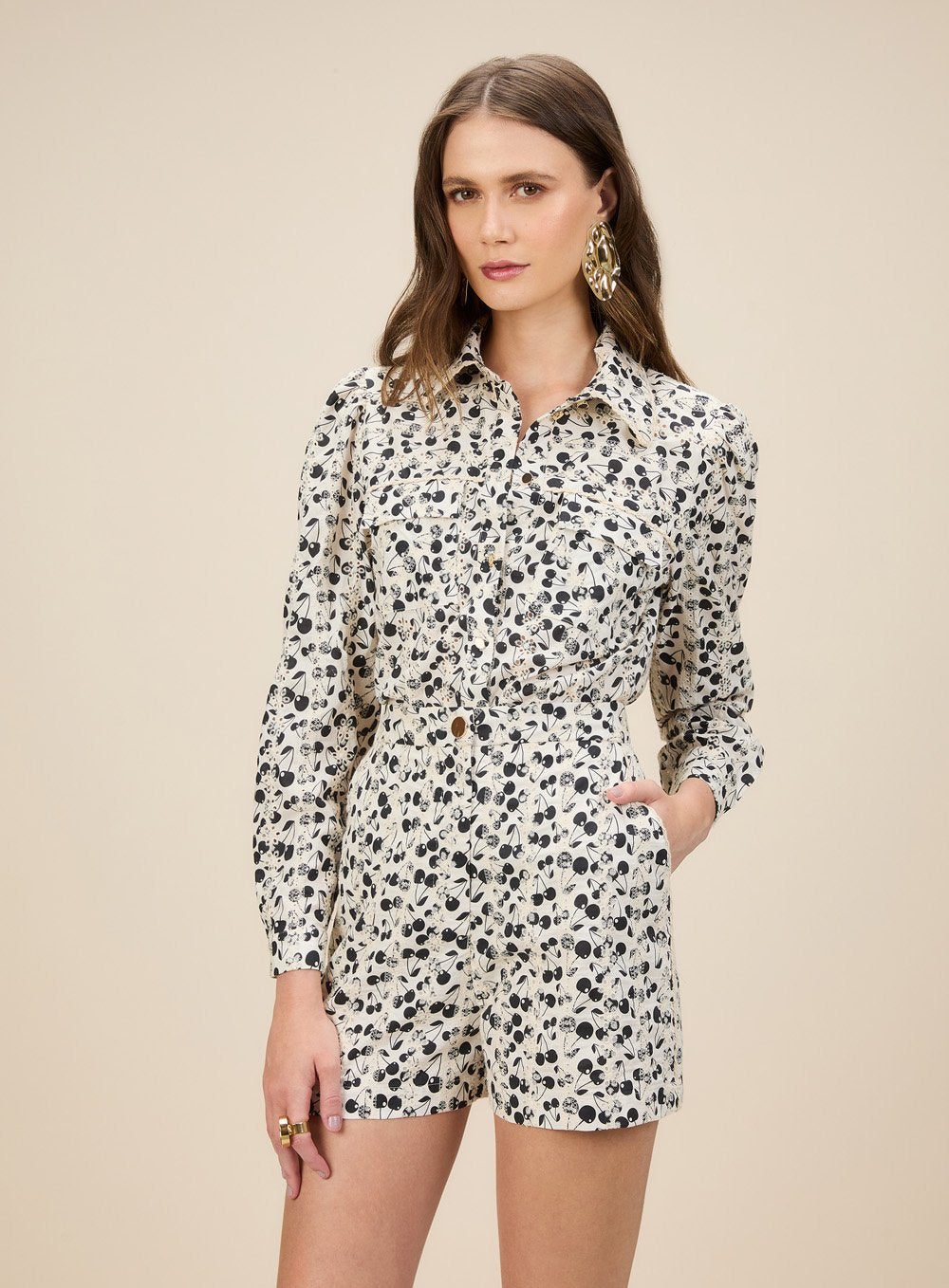 Conjunto Camisa e Short Cerejas Estampado Skazi -SALE