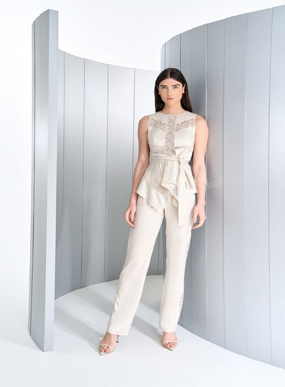 Conjunto Recorte Renda Off White Tufi Duek -SALE