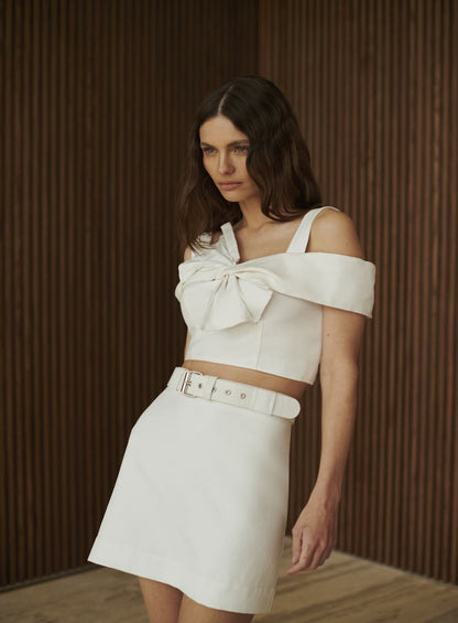 Conjunto Saia e Blusa no Branco Tufi Duek -SALE