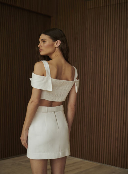 Conjunto Saia e Blusa no Branco Tufi Duek -SALE