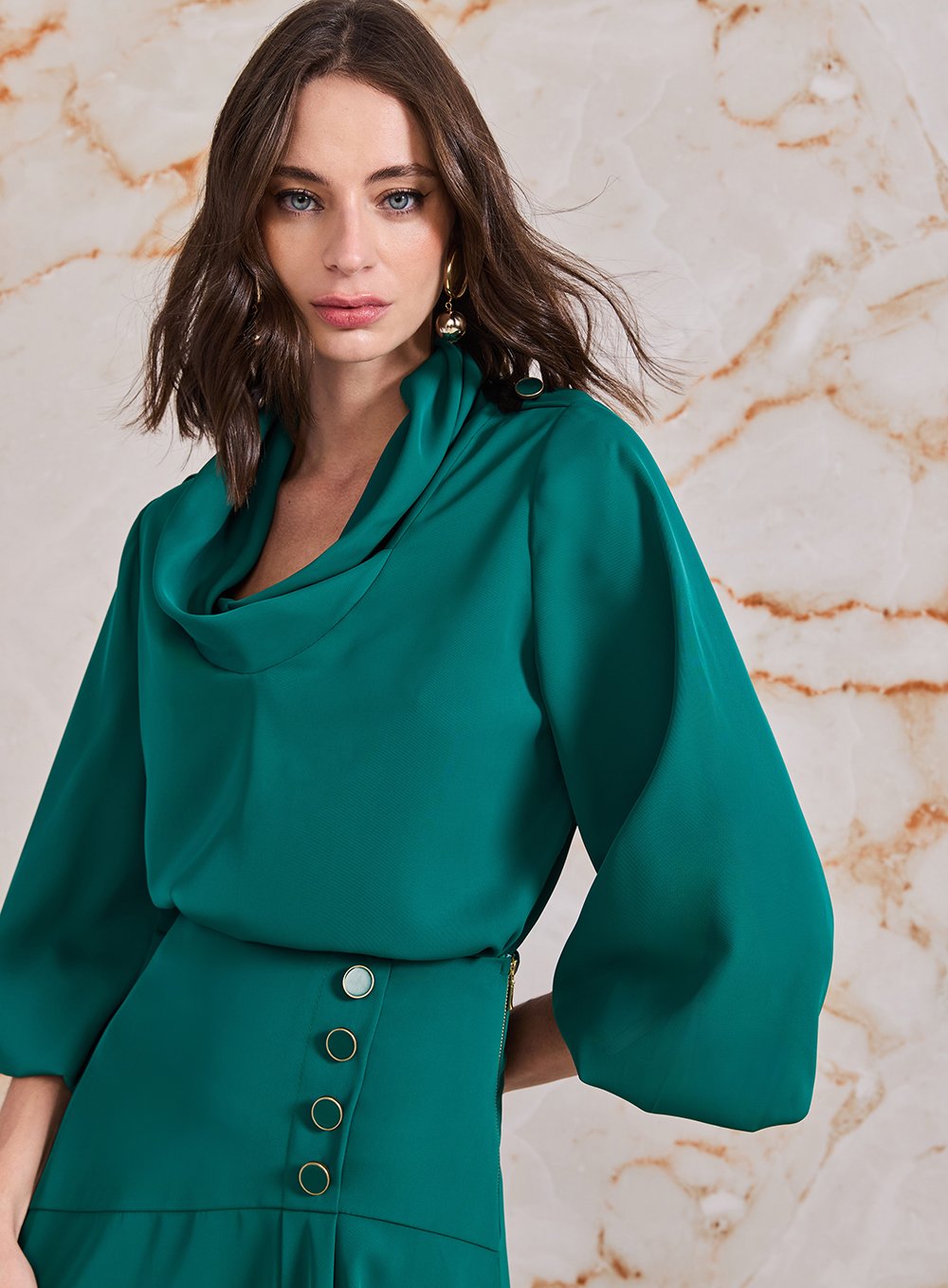 Conjunto Saia Nesgas Verde Skazi -SALE