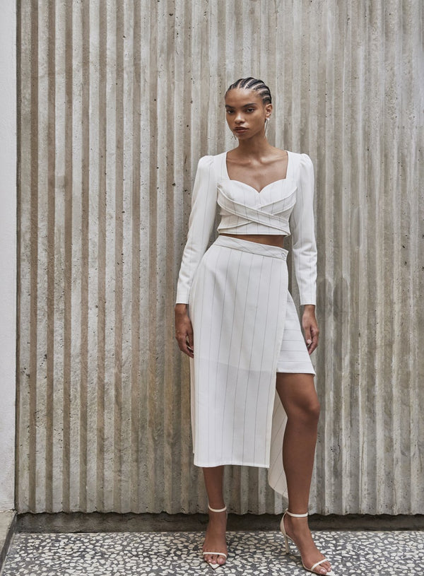 Conjunto Saia Pareo Off White Tufi Duek -SALE