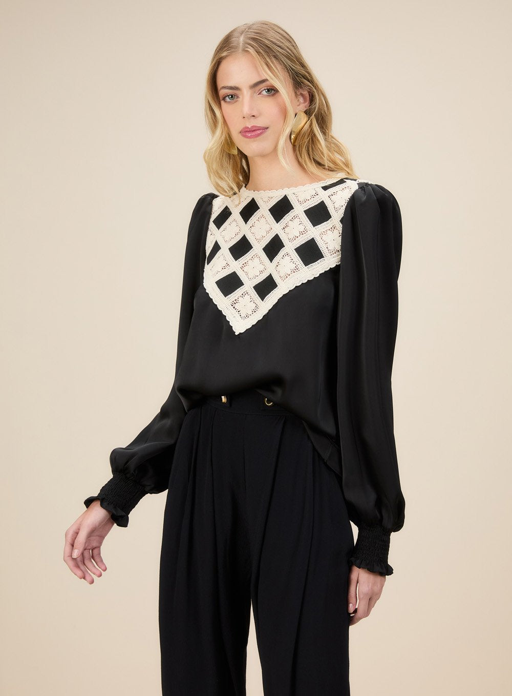Blusa Boho Preto Skazi -SALE