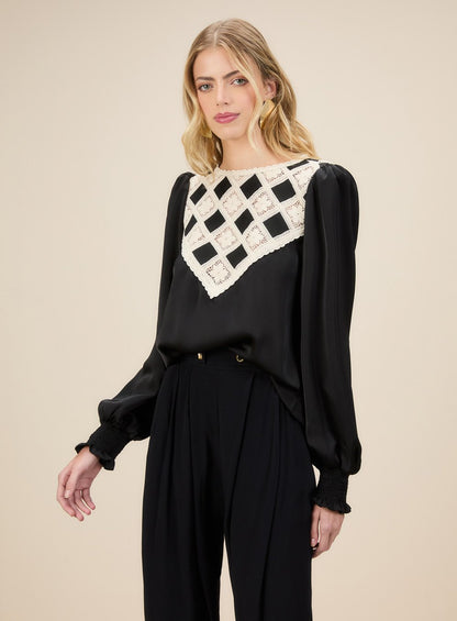Blusa Boho Preto Skazi -SALE