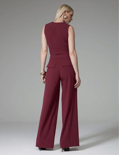 Conjunto Vinho Xadrez em Alfaiataria Strass