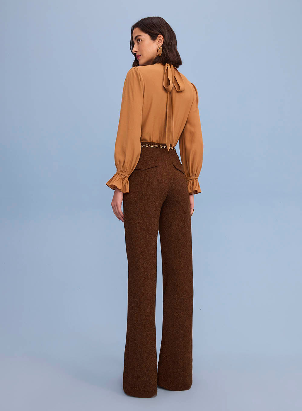 Blusa Caramelo Bordado Richelieu Skazi