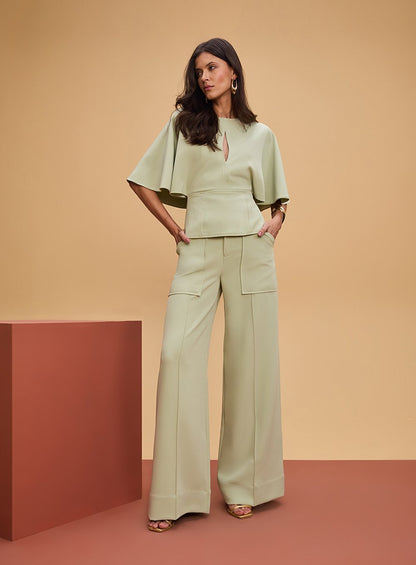 Blusa Capa Costas Verde Tufi Duek -SALE