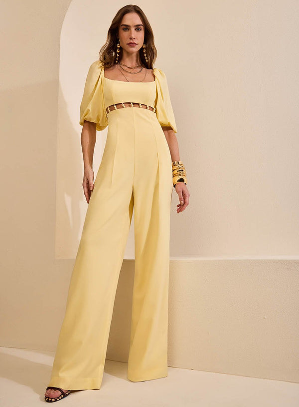 Macacão Boho Amarelo Skazi -SALE