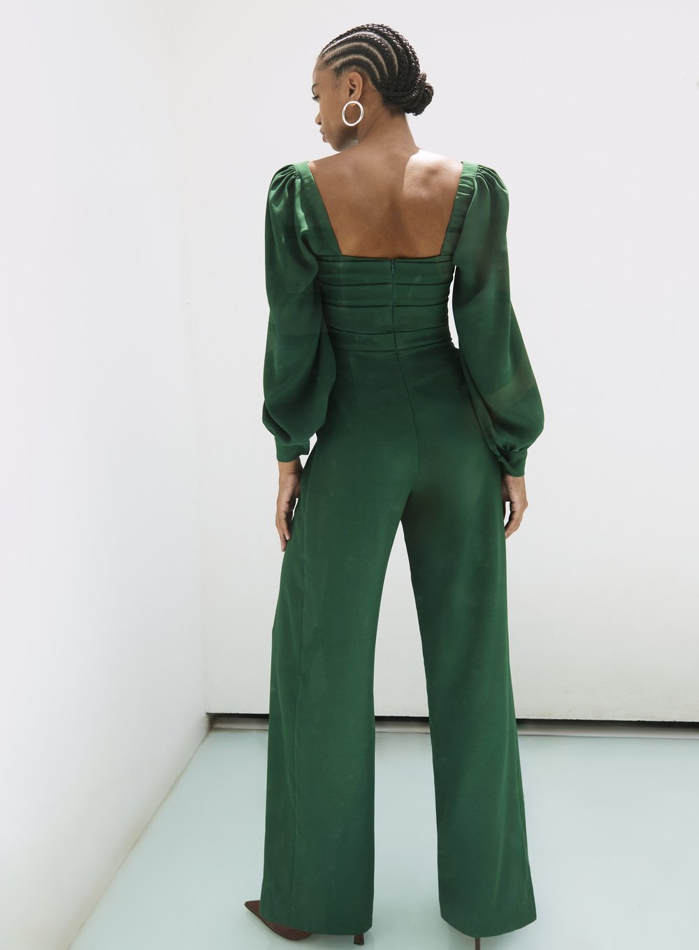 Macacão Corpo Pregueado Verde Tufi Duek -SALE
