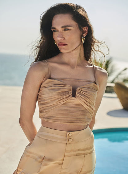 Blusa Chiffon Caramelo Tufi Duek -SALE