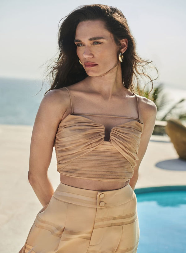 Blusa Chiffon Caramelo Tufi Duek -SALE