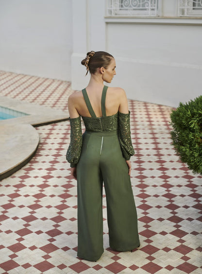 Macacão Renda Verde Skazi -SALE