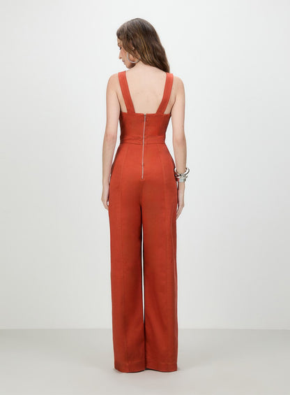 Macacão Strapless Urucum Vermelho Tufi Duek -SALE