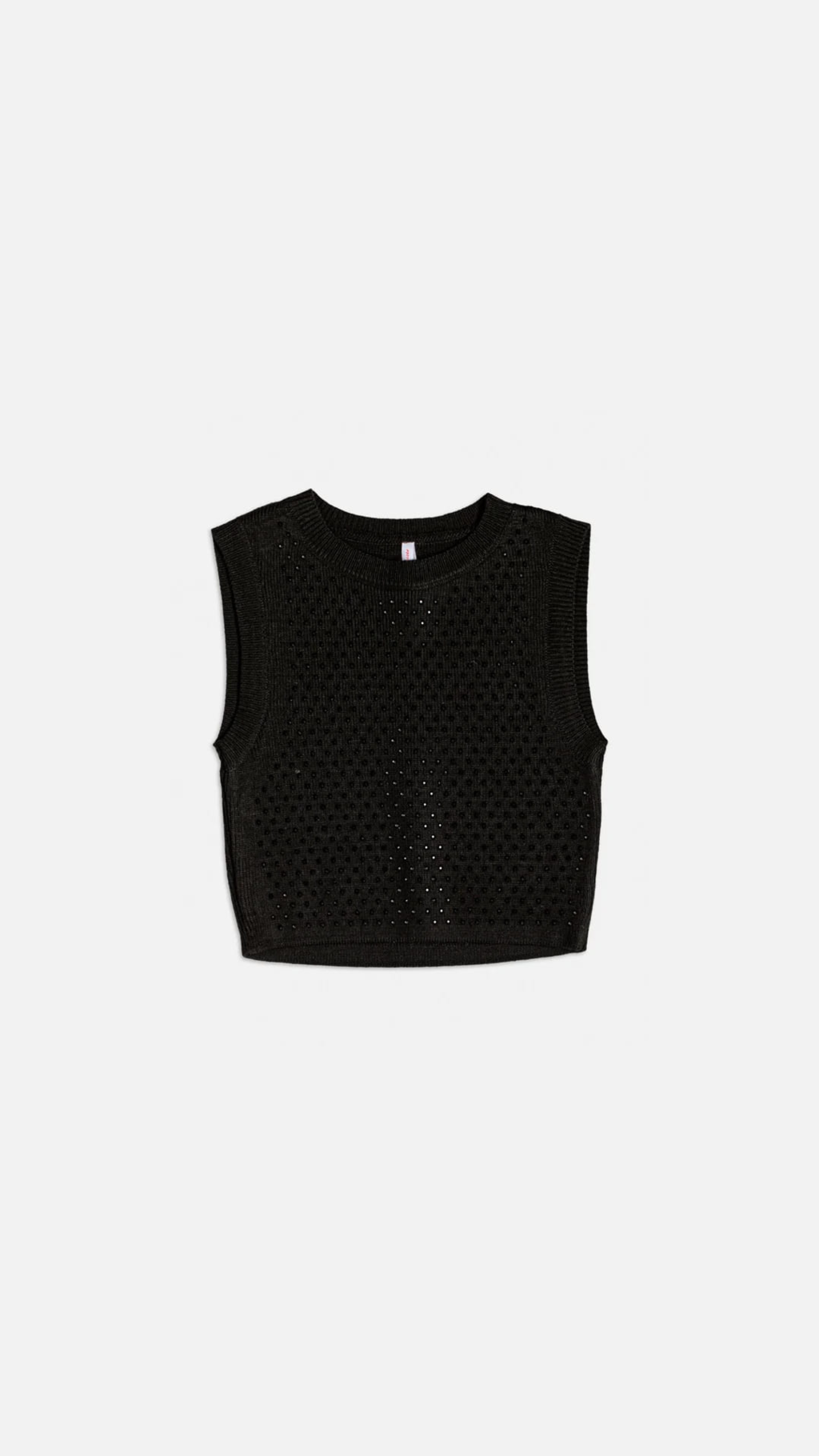 Cropped Preto Tricot Vazado Althoria