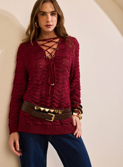 Pull Etnica Bordô Skazi -SALE