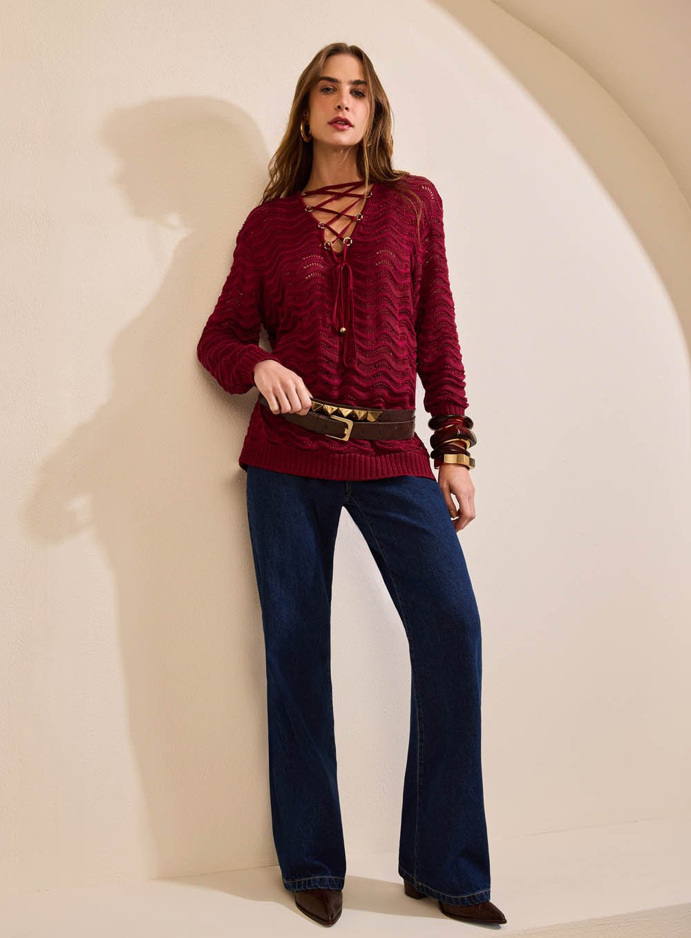 Pull Etnica Bordô Skazi -SALE