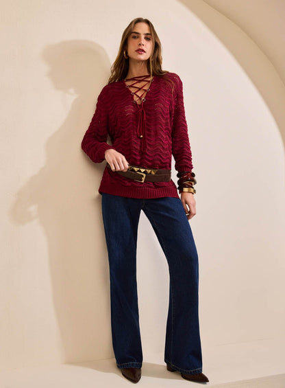 Pull Etnica Bordô Skazi -SALE