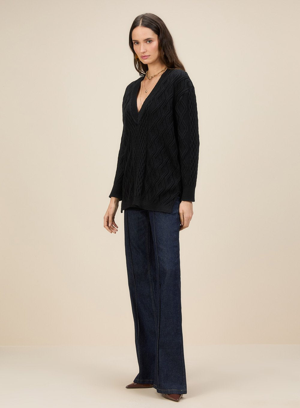 Pull Manga Longa Preto Skazi -SALE