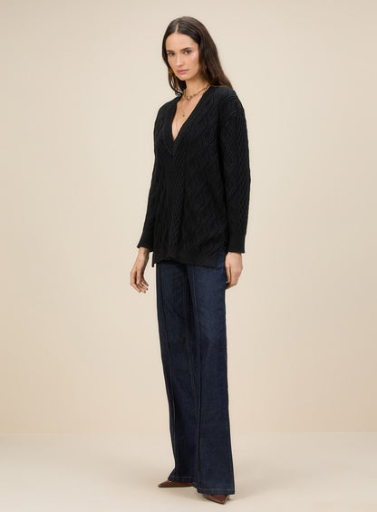 Pull Manga Longa Preto Skazi -SALE
