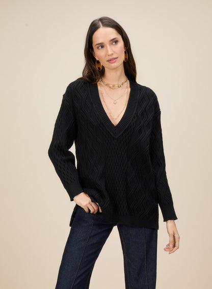 Pull Manga Longa Preto Skazi -SALE