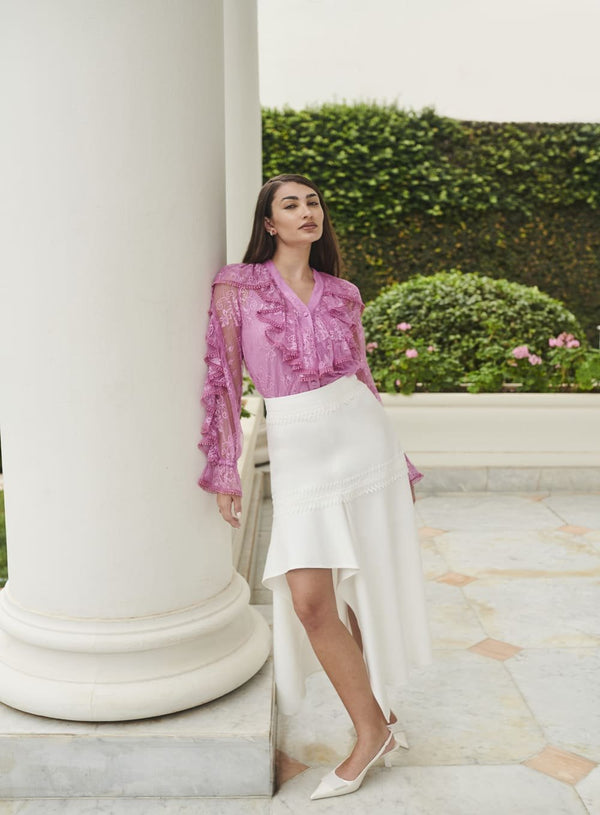 Saia Babados Off White Skazi -SALE