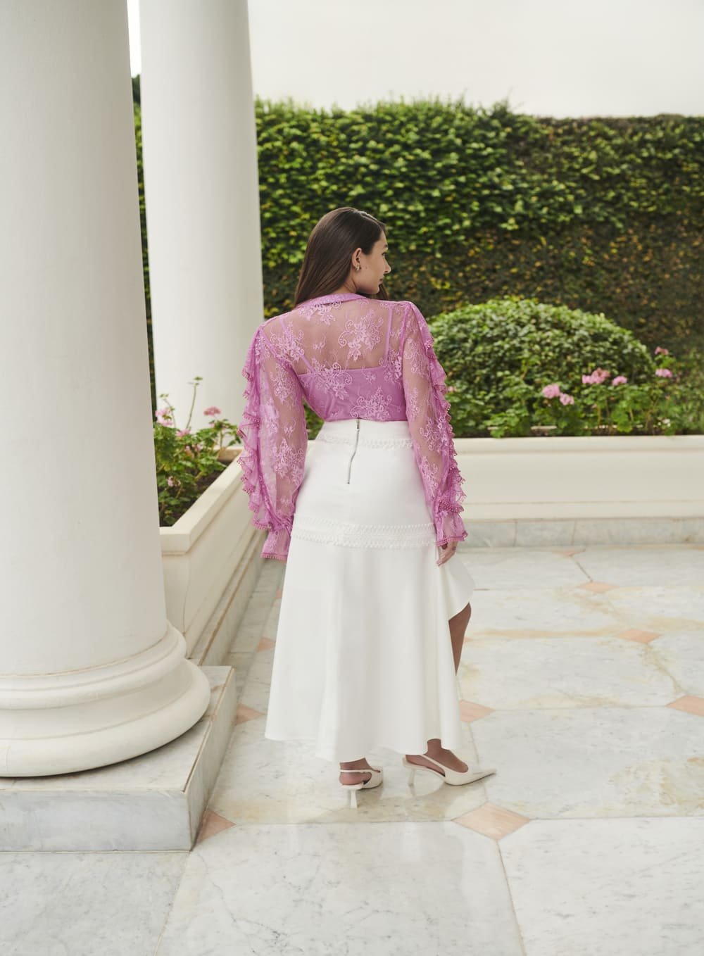Saia Babados Off White Skazi -SALE