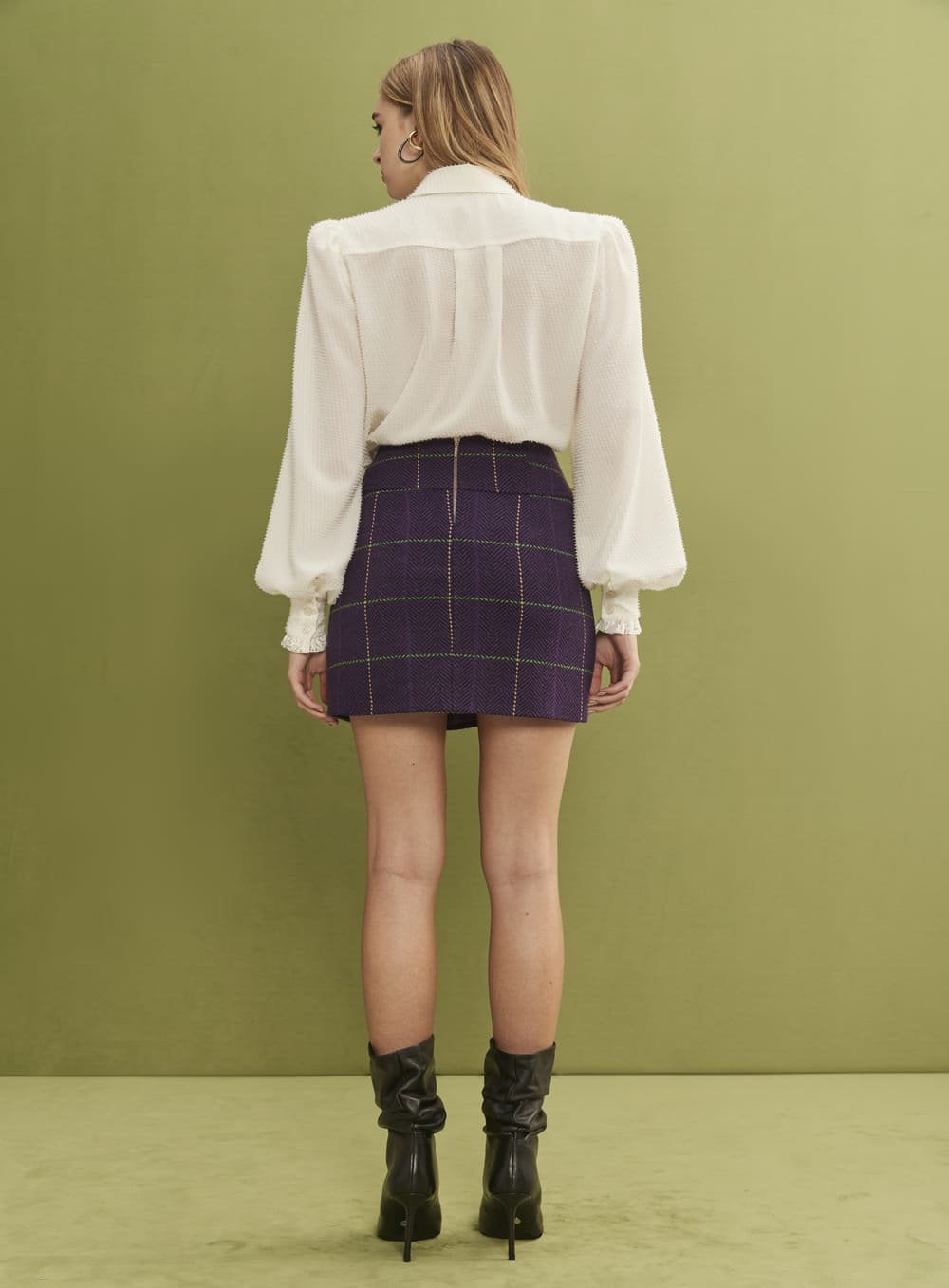 Saia Bolso Transfer Tweed Estampado Skazi -SALE