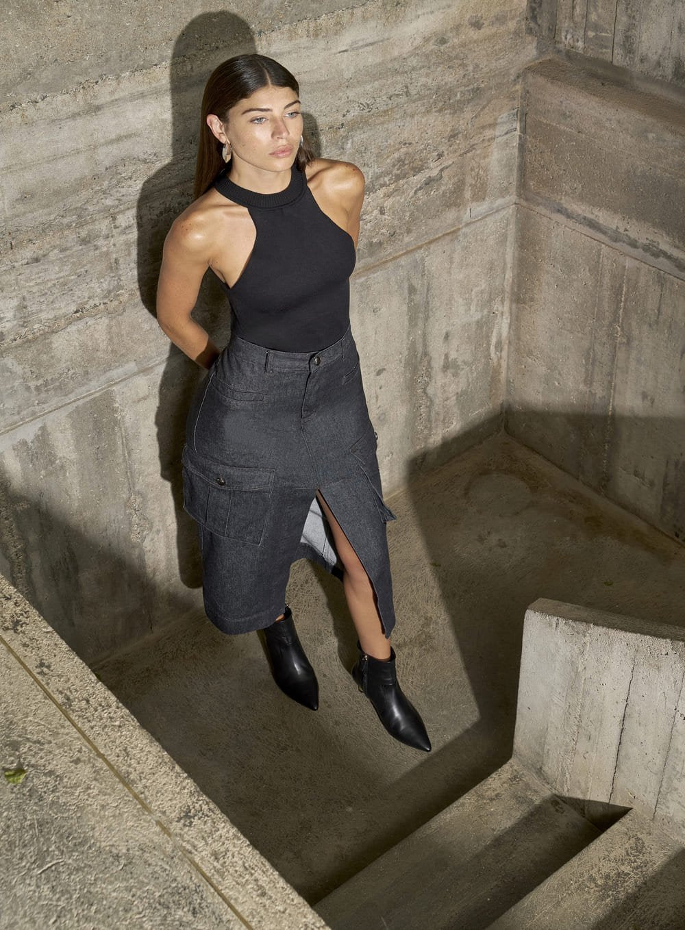 Saia Jeans Preto Tufi Duek -SALE