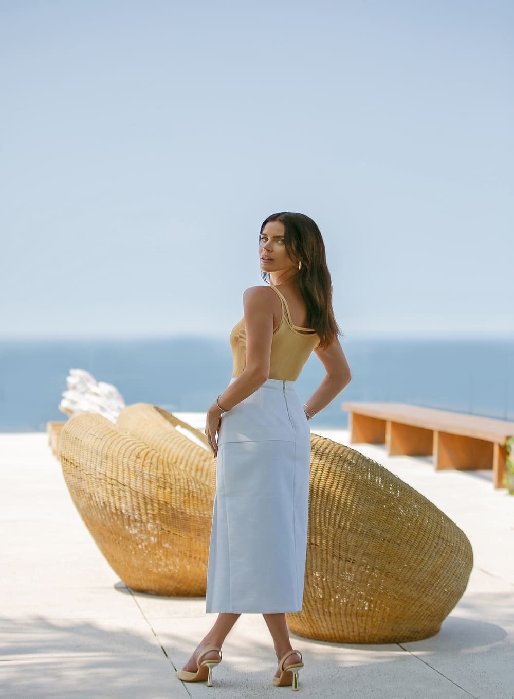 Saia Midi Copa Off White Tufi Duek -SALE