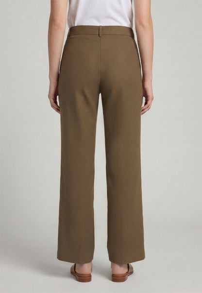 Calça Verde Pantalona em Linho Hering