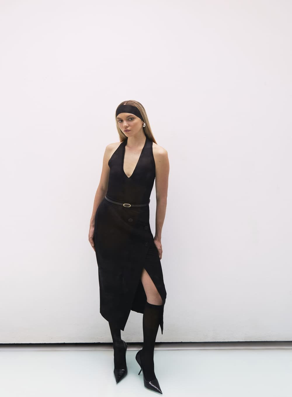Saia Midi Trespassada Preto Tufi Duek -SALE