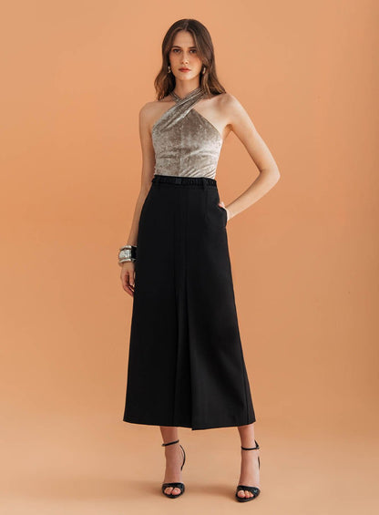 Saia Pregas Preto Skazi -SALE