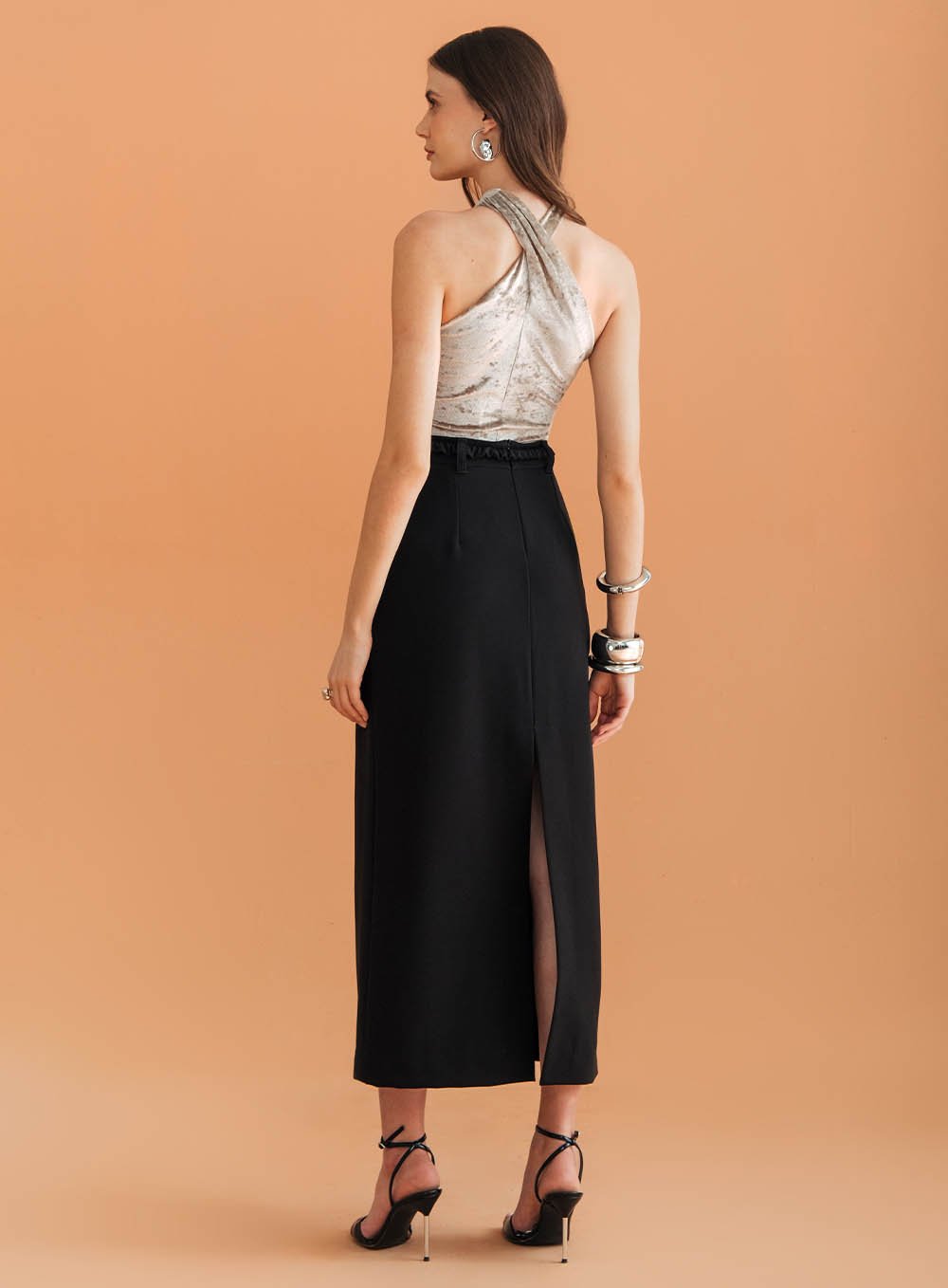 Saia Pregas Preto Skazi -SALE