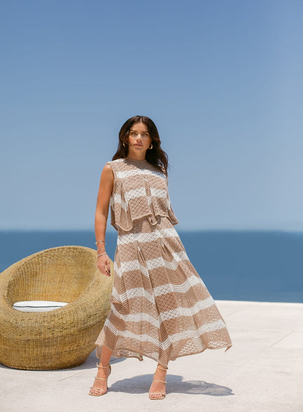 Saia Tricot Ipanema Bege Tufi Duek -SALE