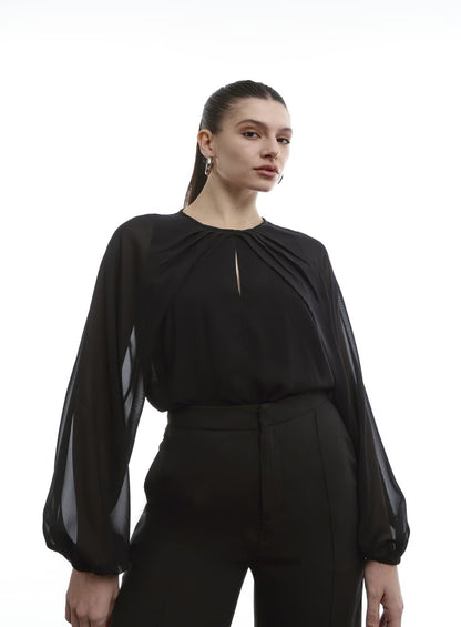 Blusa Decote Pregas Tufi Duek -SALE