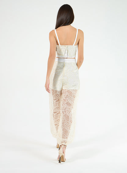 Conjunto Off White Renda com Brilho Tufi Duek