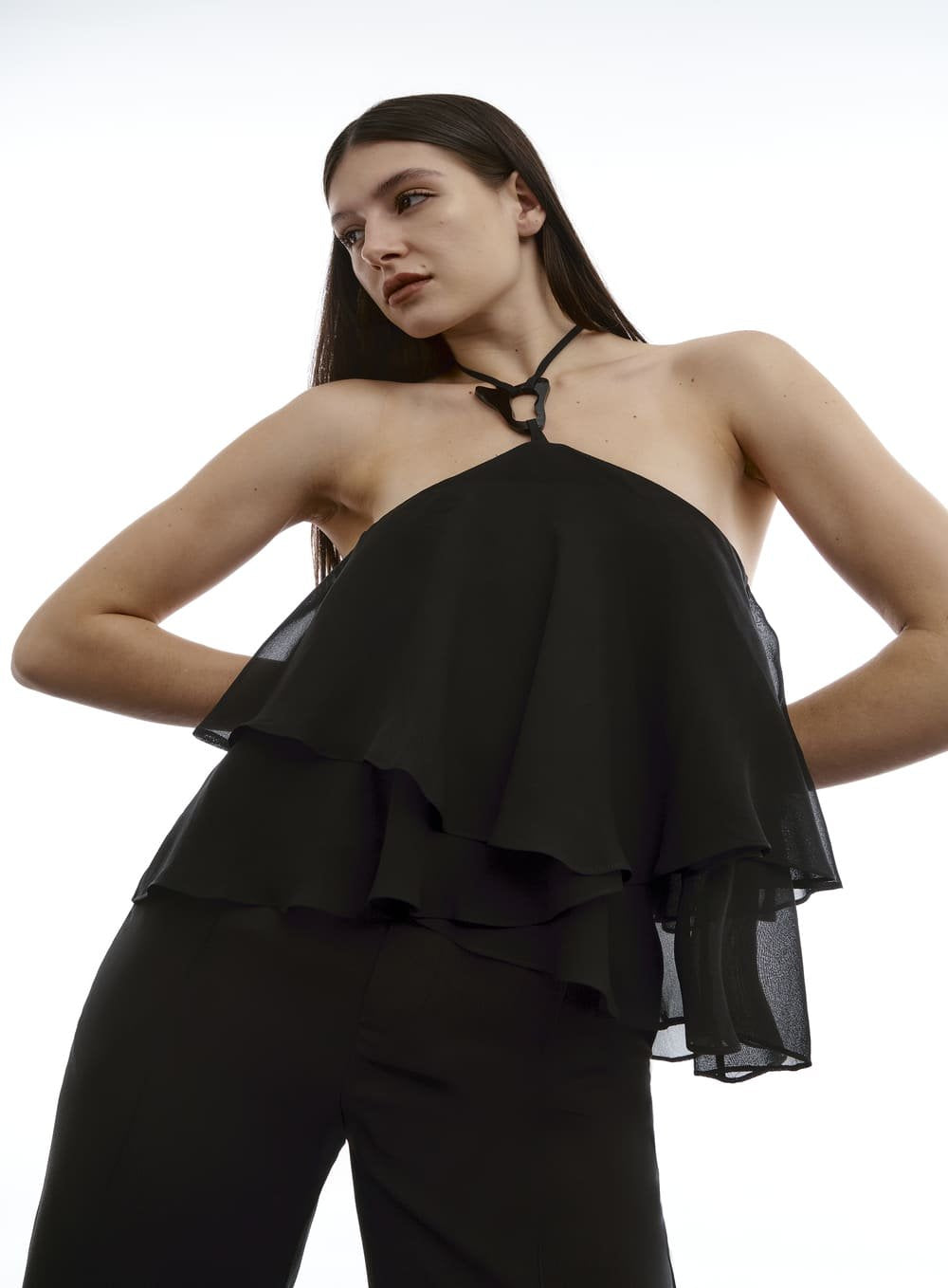 Blusa Decote Resina Preto Tufi Duek -SALE