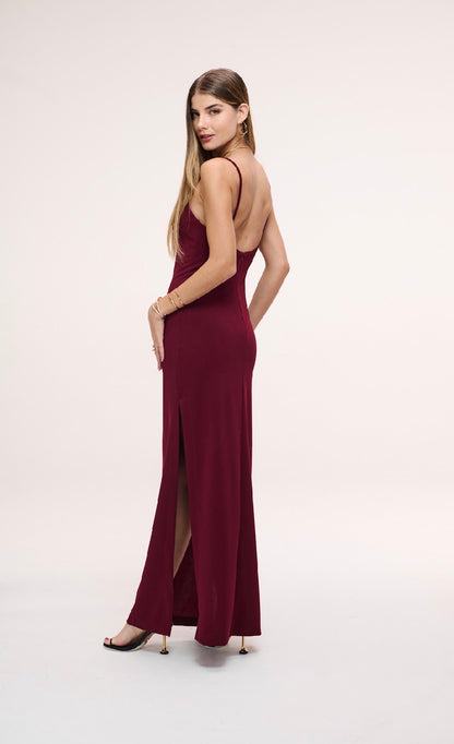 Vestido Decote Reto Longo Manie