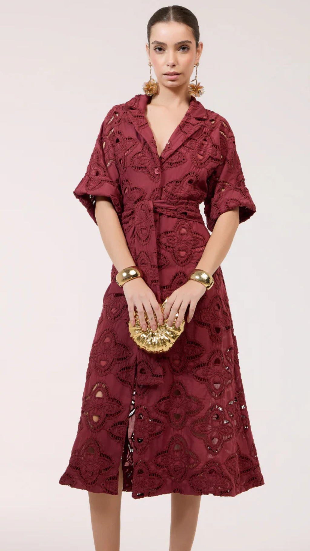 Chemise Vinho ou Off White em Laise - Strass