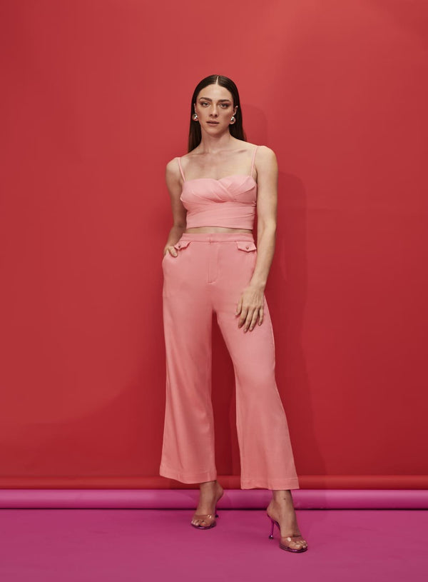 Top Drapeado Laco Rosa Claro Tufi Duek -SALE