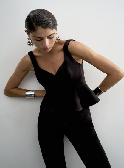 Top Peplum Preto Tufi Duek -SALE