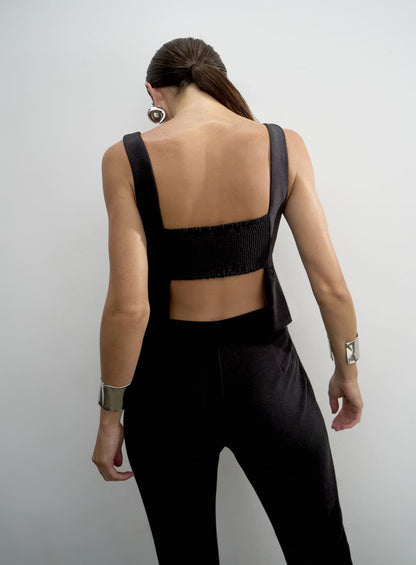 Top Peplum Preto Tufi Duek -SALE