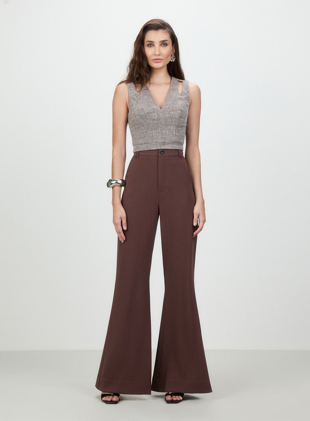 Top Tweed Slym Marrom Tufi Duek -SALE