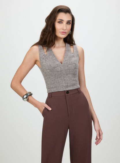 Top Tweed Slym Marrom Tufi Duek -SALE
