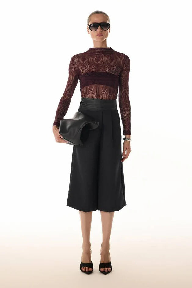 Blusa Vinho em Renda Fleche D'or