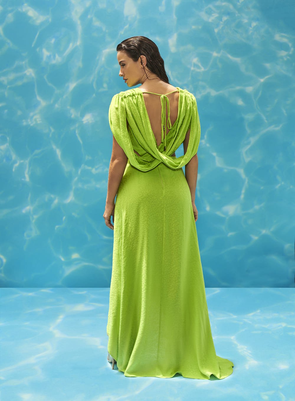 Vestido Assimetrico Verde Neon Skazi -SALE